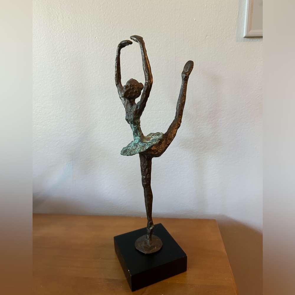 Vintage Deco Bronze Brass Ballerina Figural Statue Swan Lake Ballet Dance
